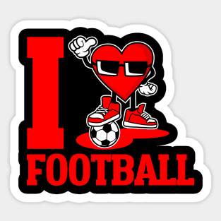 I LOVE FOOTBALL CARTOON Sticker